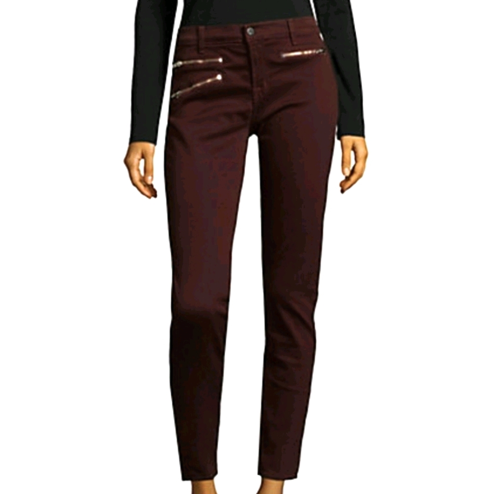J Brand Women's Skinny Jeans - Burgundy